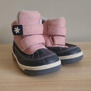 George Pink and Black Winter Boots with Velcro Closure